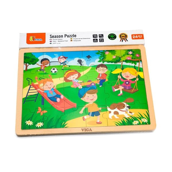 Деревянный пазл Viga Toys Времена года: Весна, 24 элемента (51269) - Pampik - 2