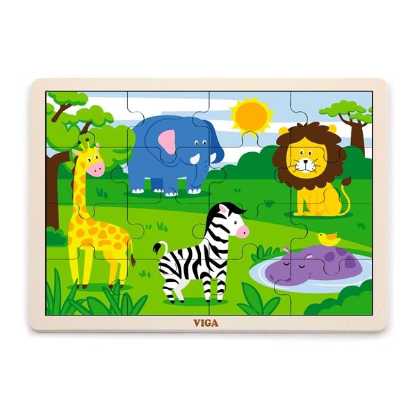 Деревянный пазл Viga Toys В Африке, 16 эл. (51449) - Pampik
