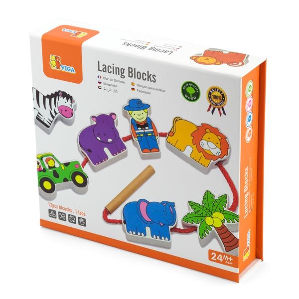 Деревянная шнуровка Viga Toys Зоопарк (59549) - Pampik - 3