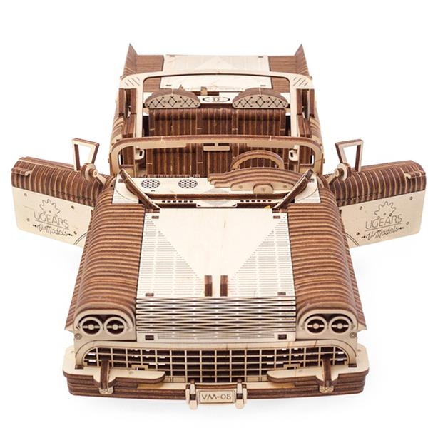 Деревянный механический 3D конструктор Ugears Кабриолет мечты VM-05 (70073) - Pampik - 6