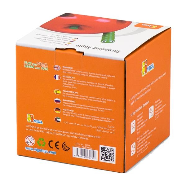 Дерев'яна шнурівка Viga Toys Яблучко (56276) - Pampik - 4