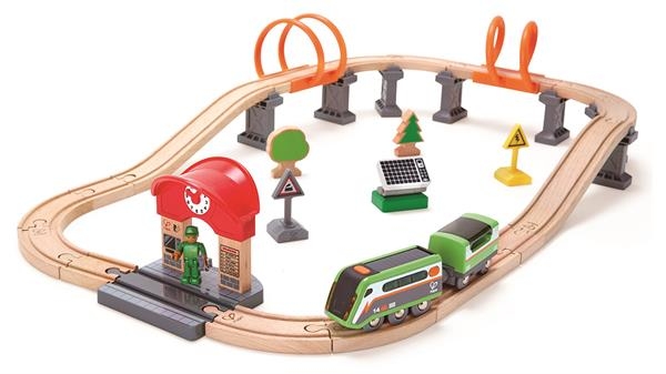 Железная дорога Hape с поездом 37 эл. с мировыми эффектами от солнечной батареи (E3762) - Pampik - 8