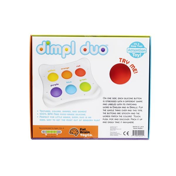 Іграшка-антистрес Fat Brain Toys Dimpl Duo Брайль Колір Форма Назва (FA208-1) - Pampik - 2