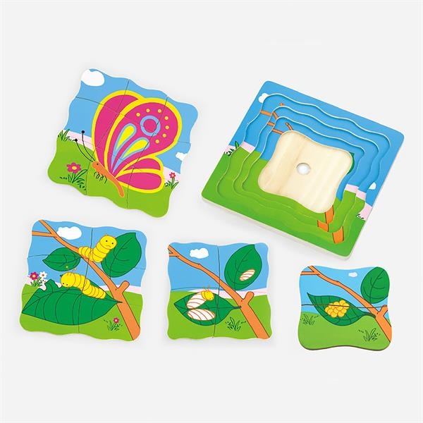 Деревянный многослойный пазл Бабочка, 21 элемент (59517VG) - Pampik - 2