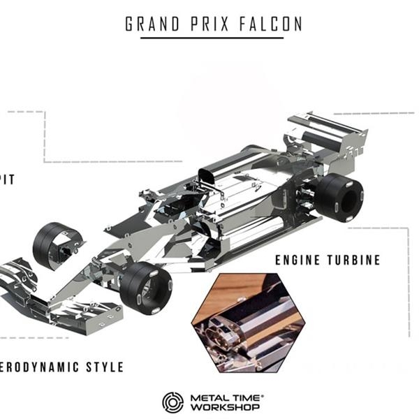 Коллекционная модель-конструктор Metal Time F1 Grand Prix Falcon Формула 1 (MT035) - Pampik - 9