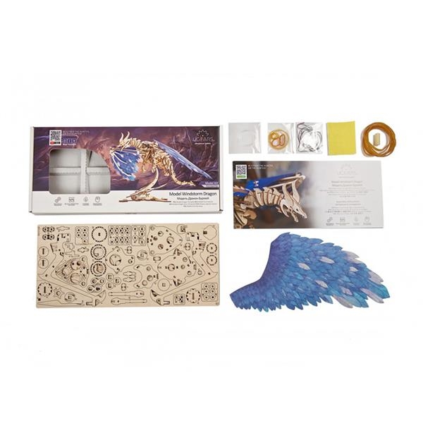 Деревянный механический 3D конструктор Ugears Дракон Ураган (70151) - Pampik - 8