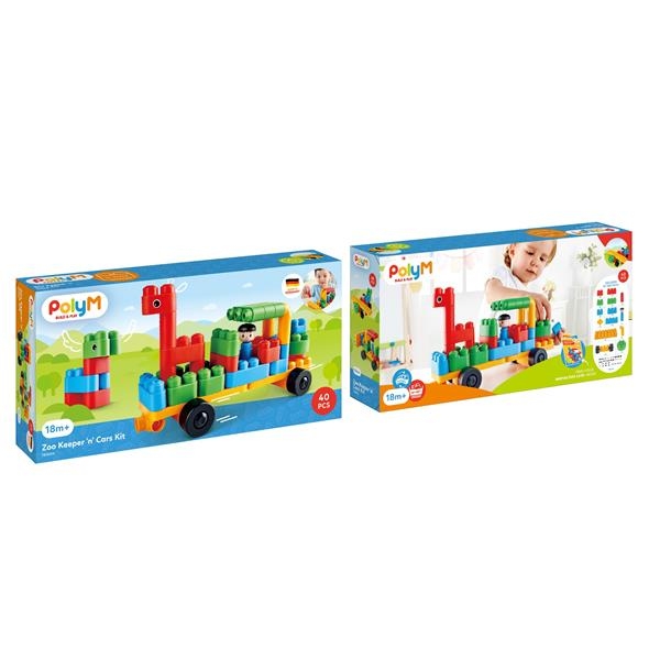 Конструктор PolyM Автопарк в зоопарке, 40 деталей (760006) - Pampik