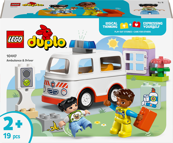 Конструктор LEGO DUPLO Швидка допомога та водій, 19 деталей (10447) - Pampik