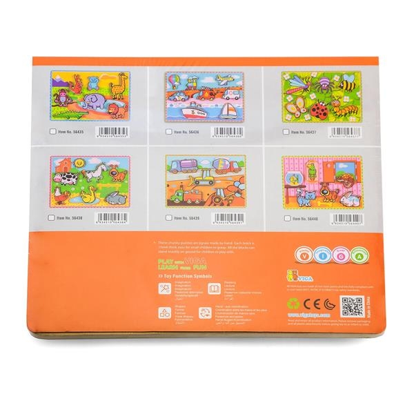 Деревянная рамка-вкладыш Viga Toys Транспорт (56436) - Pampik - 3