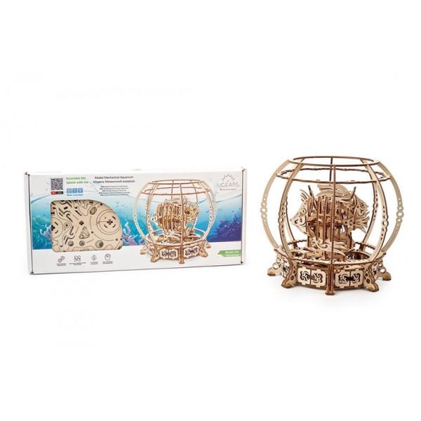 Деревянный механический 3D конструктор Ugears Аквариум (70155) - Pampik - 8