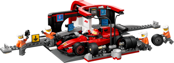 Конструктор LEGO City Піт-стоп і піт-екіпаж F1 з болідом Ferrari 322 деталі (60443) - Pampik - 4