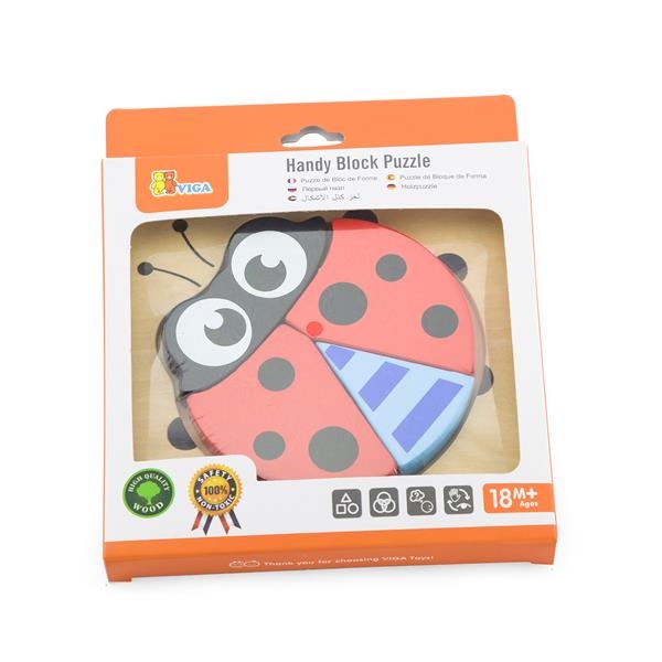 Деревянный минипазл Viga Toys Жук божья коровка (50168) - Pampik - 2