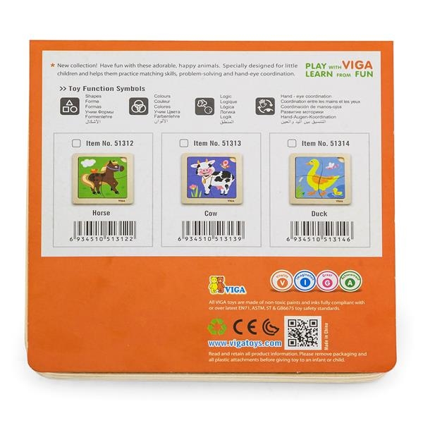 Деревянный минипазл Viga Toys Уточки, 4 эл. (51314) - Pampik - 2