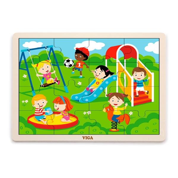 Деревянный пазл Viga Toys Парк развлечений, 16 эл. (51454) - Pampik