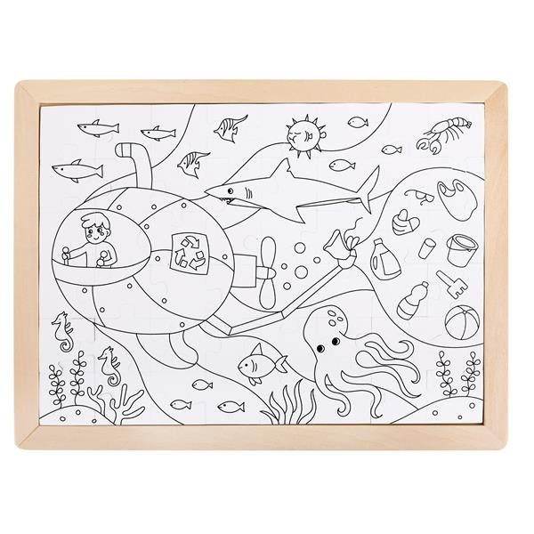 Пазл Hape Океан з розмальовкою, 48 елементів (E1643) - Pampik - 2