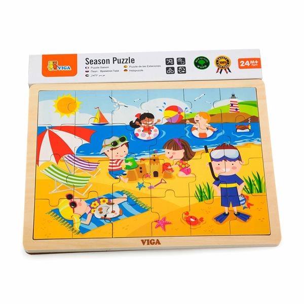 Деревянный пазл Viga Toys Времена года: Лето, 24 элемента (51270) - Pampik - 2