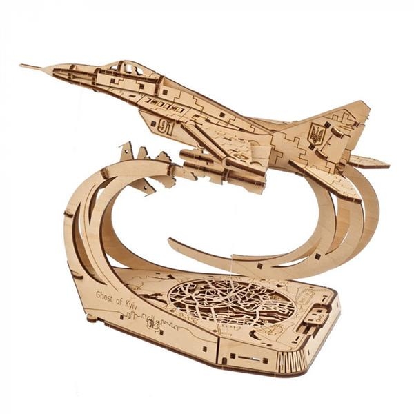 Деревянный механический 3D конструктор Ugears Призрак Киева (70191) - Pampik
