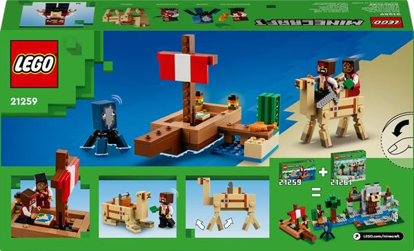 Конструктор LEGO Minecraft Подорож на піратському кораблі 166 деталей (21259) - Pampik - 3