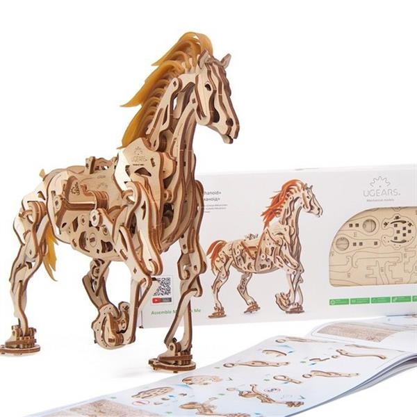 Деревянный механический 3D конструктор Ugears Лошадь-Механоид (70054) - Pampik - 3