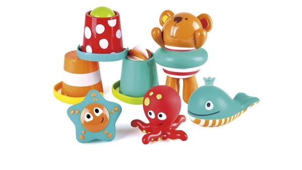 Набор игрушек для ванной Hape Мои первые игрушки для ванной 7 в 1 (E0220) - Pampik - 5