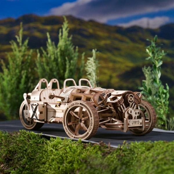 Деревянный механический 3D конструктор Ugears Трицикл UGR-S (70216) - Pampik - 9