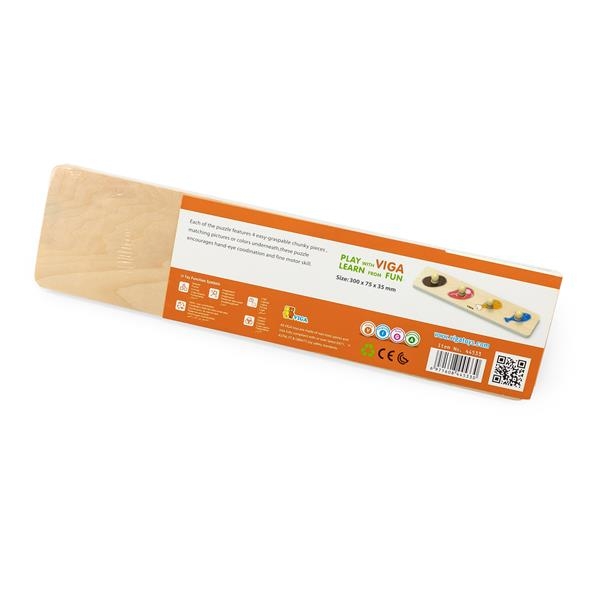 Дерев'яна рамка-вкладиш Viga Toys М'ясо та риба (44533) - Pampik - 3