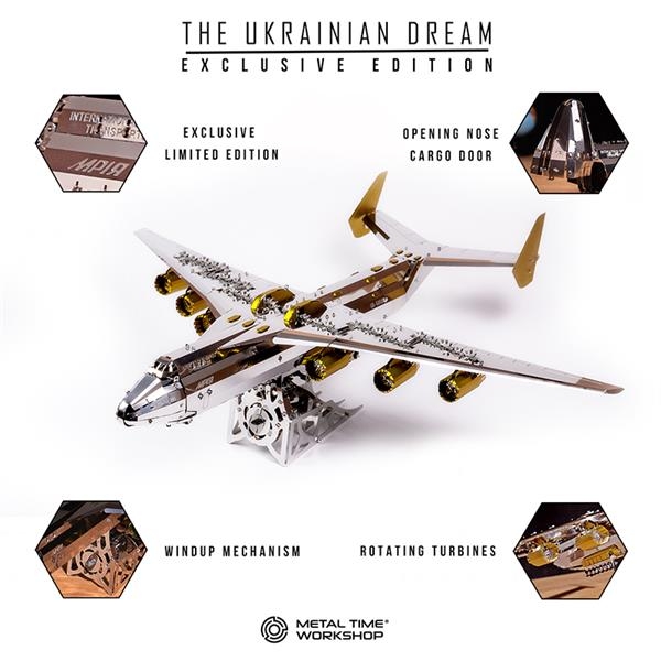 Колекційна модель Metal Time Ukrainian Dream Exclusive Edition Ан-225 Мрія, двокольорова, зібрана (MT001EE/READY) - Pampik - 8