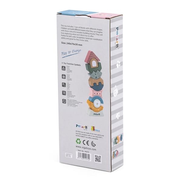 Деревянная пирамидка-балансир PolarB Башенка (44070) - Pampik - 10