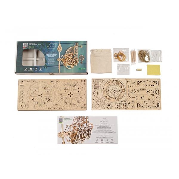 Деревянный механический 3D конструктор Ugears Аэро Часы (70154) - Pampik - 8