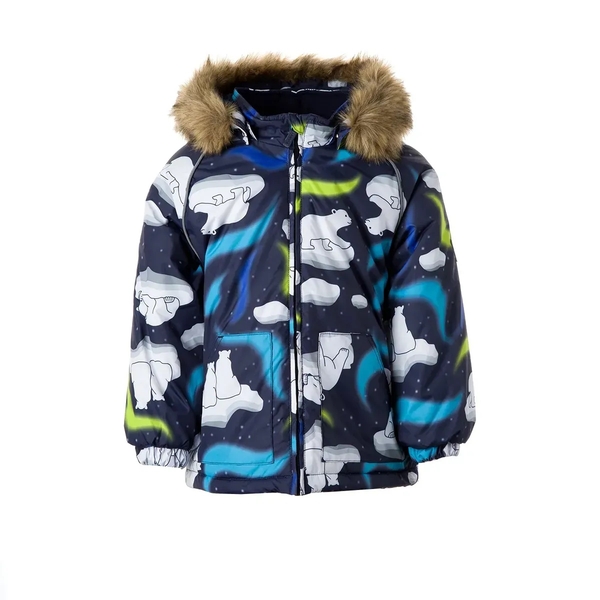 Куртка зимняя Huppa Virgo, р.74, темно-синий с принтом (17210030-13286-074) - Pampik