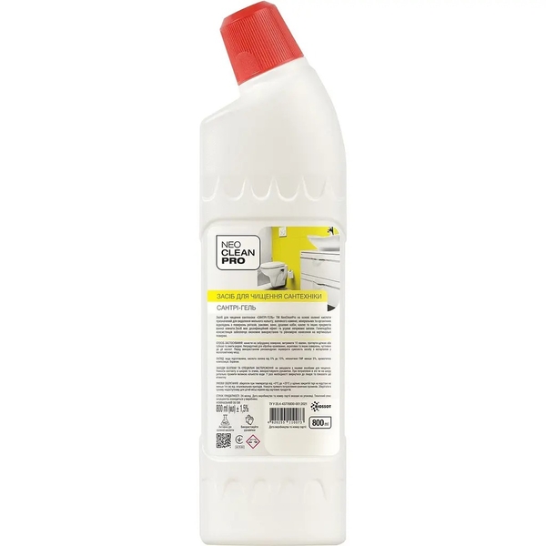 Сантри-гель для чистки сантехники NeoCleanPro Аромат миндаля, 800 мл - Pampik