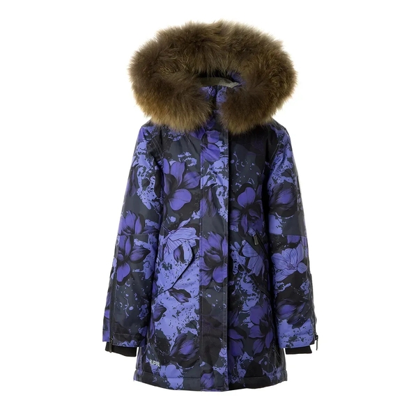 Пальто зимнее Huppa Vivian 1, р.122, фиолетовый с узором (12490120-34483-122) - Pampik
