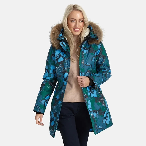 Пальто зимове Huppa Vivian 1, р.S, бірюзово-зелений з принтом (12498120-34477-00S) - Pampik - 4