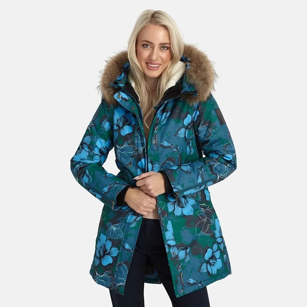 Пальто зимове Huppa Vivian 1, р.S, бірюзово-зелений з принтом (12498120-34477-00S) - Pampik - 3