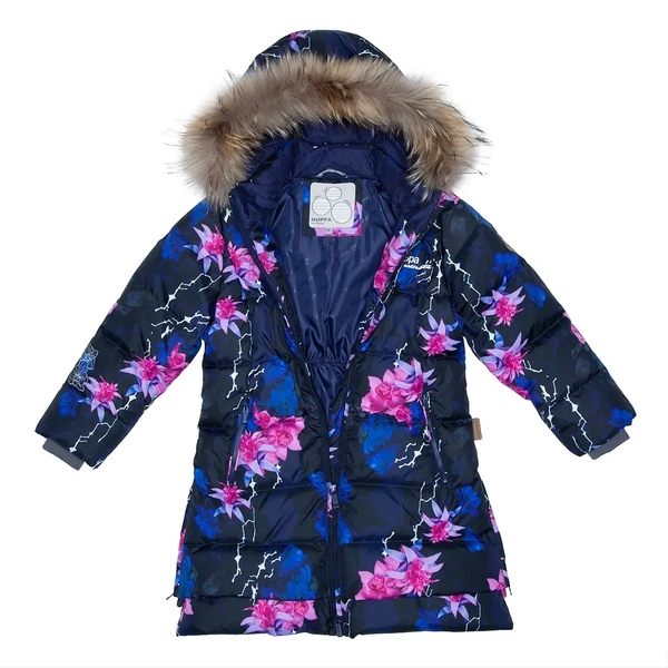 Пальто-пуховик Huppa Parish, р.116, темно-синий с принтом (12470055-91886-116) - Pampik - 4