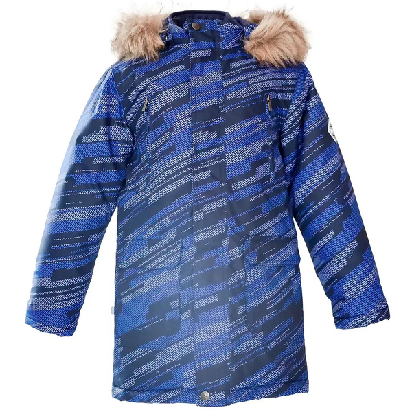 Куртка-парка зимова Huppa Roman 2, р.128, синій з принтом (12380230-32186-122) - Pampik