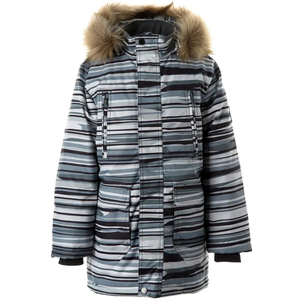 Куртка-парка зимова Huppa Roman, р.128, сірий з принтом (12380030-22048-128) - Pampik