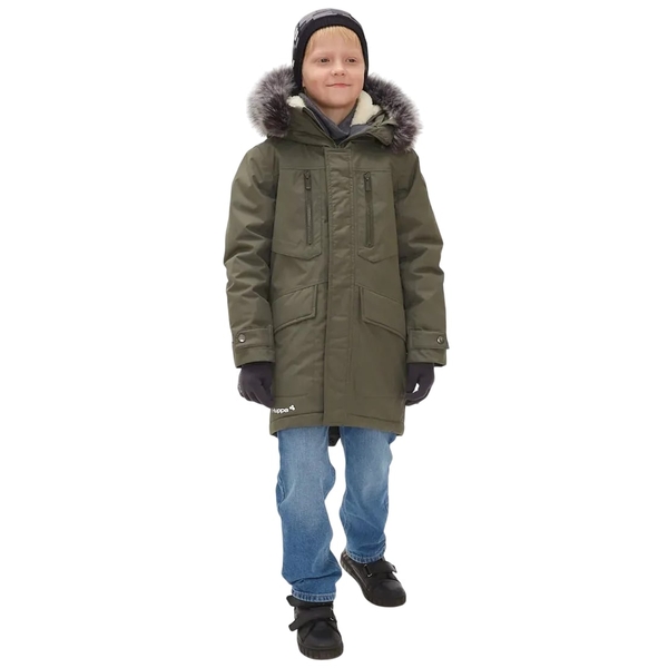 Пальто зимове Huppa David, р.122, хакі (12270020-10057-122) - Pampik - 7