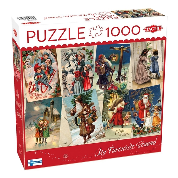 Пазл Tactic Винтажные Рождественские открытки, 1000 элементов (59223) - Pampik