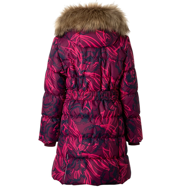 Пальто зимове Huppa Yacaranda, р.122, бордовий з принтом (12030030-44534-122) - Pampik - 2