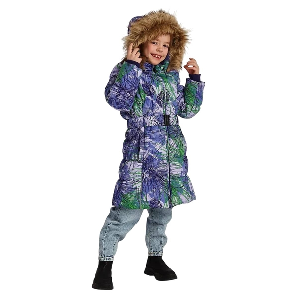 Пальто зимнее Huppa Yacaranda, р.116, фиолетовый с принтом (12030030-34583-116) - Pampik - 4