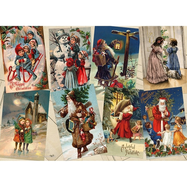 Пазл Tactic Винтажные Рождественские открытки, 1000 элементов (59223) - Pampik - 2