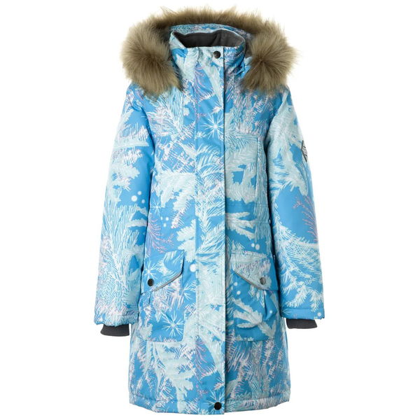 Куртка-парка зимова Huppa Mona 2, р.122, блактиний з принтом (12200230-34260-122) - Pampik - 2