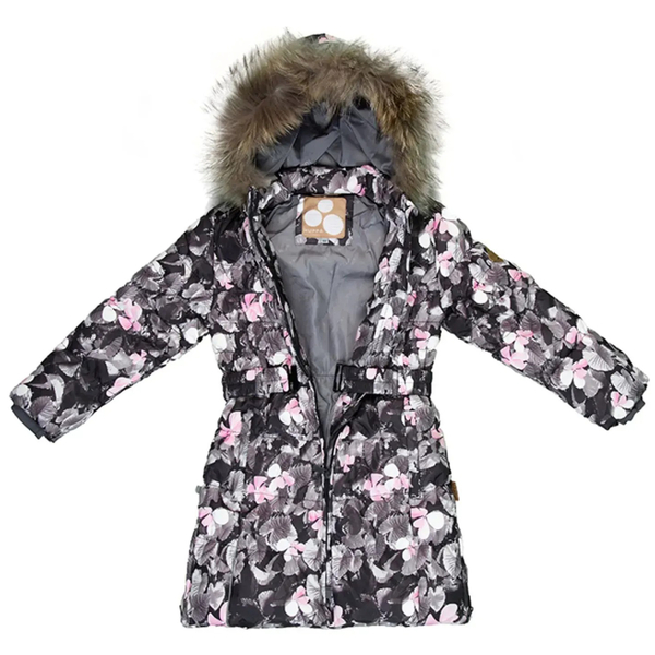 Пальто-пуховик Huppa Yasmine, р.122, черно-белый с принтом (12020055-81020-122) - Pampik - 4