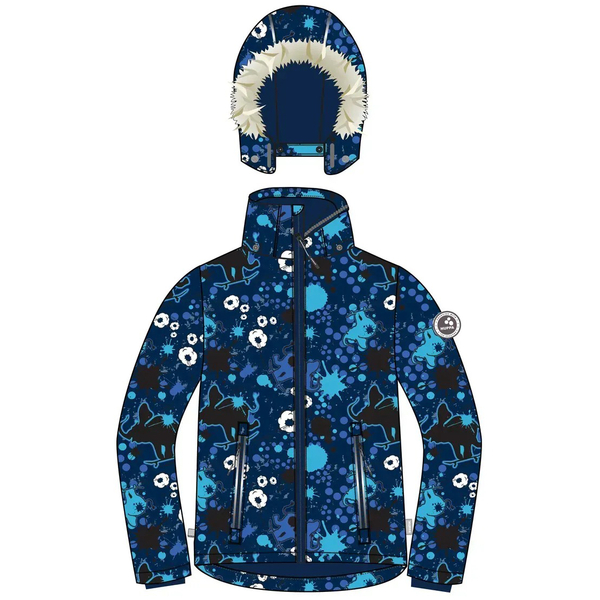 Куртка зимняя Huppa Norman, р.110, темно-синий с принтом (18210030-14586-110) - Pampik