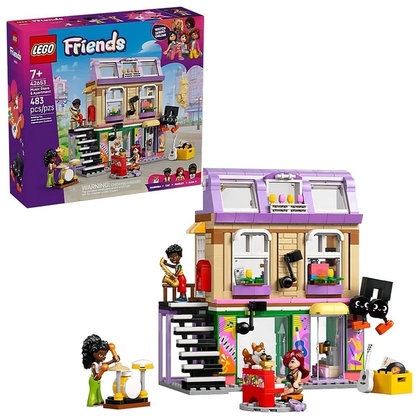 Конструктор LEGO Friends Музыкальный магазин и квартира, 483 детали (42653) - Pampik