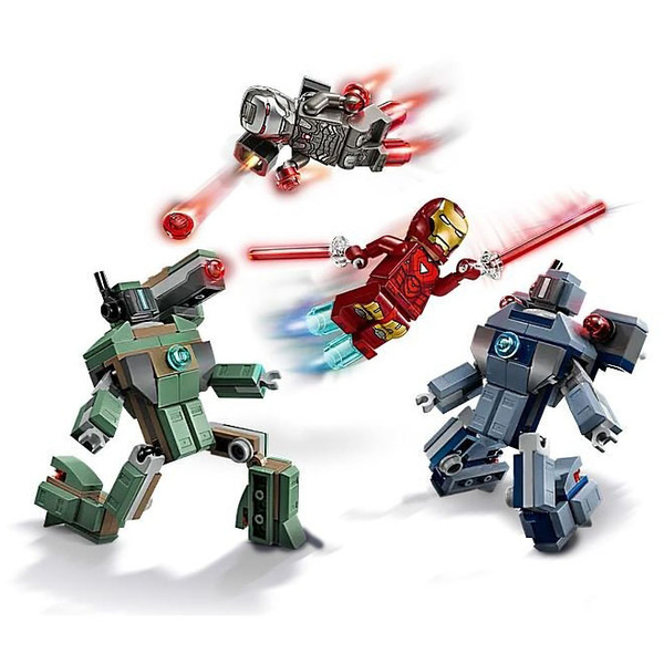 Конструктор LEGO Super Heroes Marvel Залізна людина та Бойова Машина проти Хаммер Дронів, 204 деталі (76320) - Pampik - 4