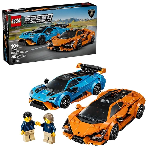 Конструктор LEGO Speed Champions Lamborghini Revuelto и Huracan STO, 607 деталей (77238) - Pampik