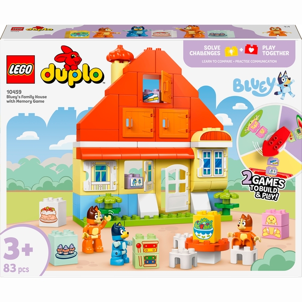 Конструктор LEGO DUPLO Bluey Родинний дім Блуї із грою на запам'ятовування, 83 деталі (10459) - Pampik