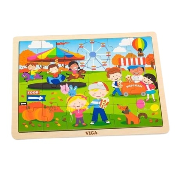 Дерев'яний пазл Viga Toys Пори року: Осінь, 24 елементи (51271) - Pampik